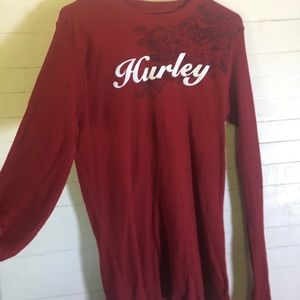 Hurley Red Long Sleeve Thermal T-Shirt